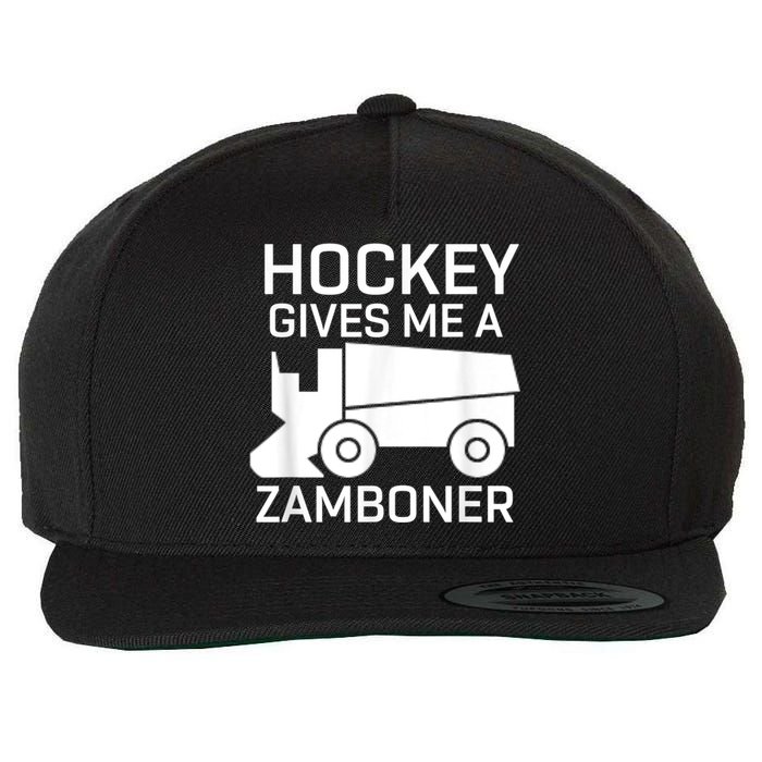 Hockey Gives Me A Zamboner Wool Snapback Cap