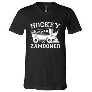 Hockey Gives Me A Zamboner V-Neck T-Shirt