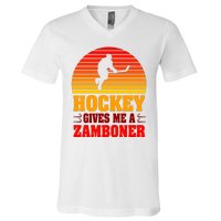 Hockey Gives Me A Zamboner V-Neck T-Shirt