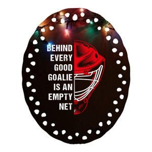 Hockey Goalkeeper Mask Player Outfit For Ice Hockey Goalie Gift Ceramic Oval Ornament