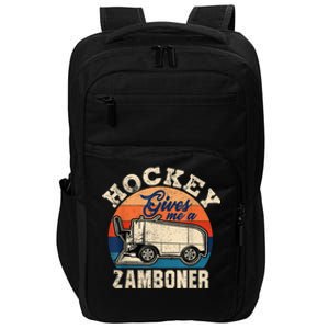 Hockey Gives Me A Zamboner Funny Hockey Fan Men Impact Tech Backpack