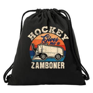 Hockey Gives Me A Zamboner Funny Hockey Fan Men Drawstring Bag