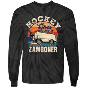 Hockey Gives Me A Zamboner Funny Hockey Fan Men Tie-Dye Long Sleeve Shirt