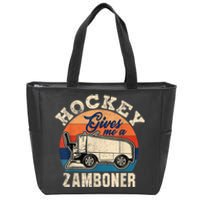 Hockey Gives Me A Zamboner Funny Hockey Fan Men Zip Tote Bag