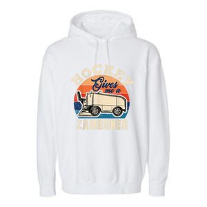 Hockey Gives Me A Zamboner Funny Hockey Fan Men Garment-Dyed Fleece Hoodie