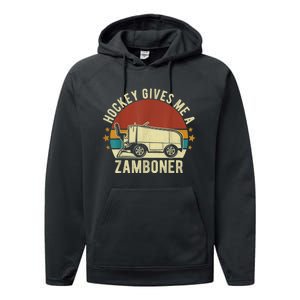 Hockey Gives Me A Zamboner Funny Hockey Fan Men Performance Fleece Hoodie