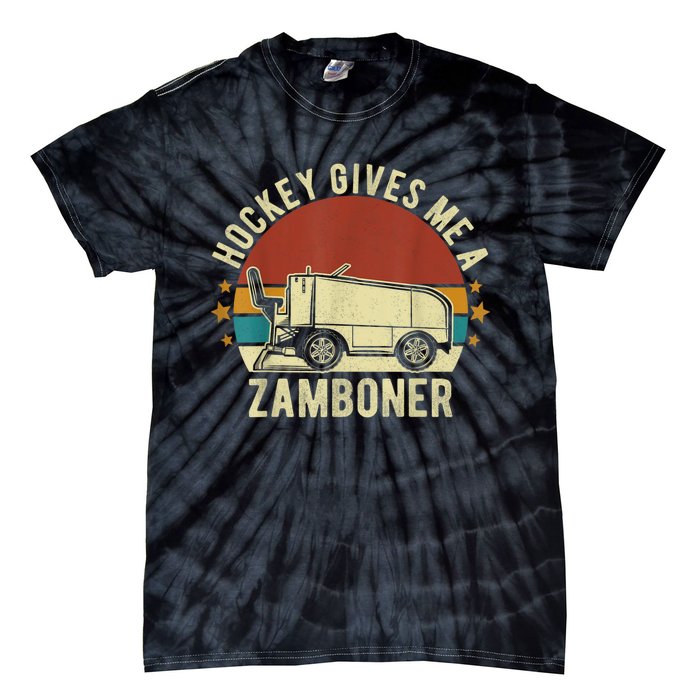 Hockey Gives Me A Zamboner Funny Hockey Fan Men Tie-Dye T-Shirt