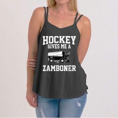 Hockey Gives Me A Zamboner Funny Hockey Women's Strappy Tank