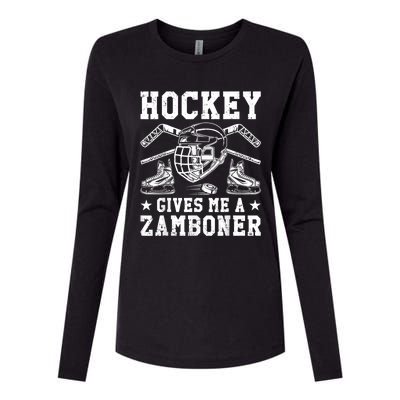 Hockey Gives Me A Zamboner Funny Ice Hockey Womens Cotton Relaxed Long Sleeve T-Shirt