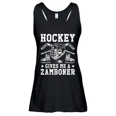 Hockey Gives Me A Zamboner Funny Ice Hockey Ladies Essential Flowy Tank