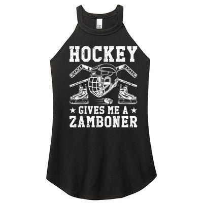 Hockey Gives Me A Zamboner Funny Ice Hockey Women’s Perfect Tri Rocker Tank