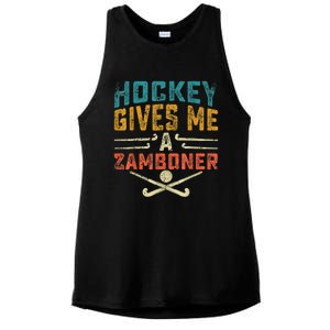 Hockey Gives Me A Zamboner Funny Hockey Ladies PosiCharge Tri-Blend Wicking Tank