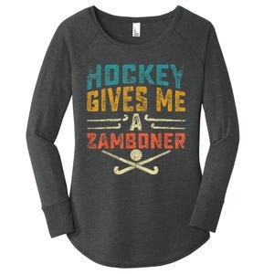 Hockey Gives Me A Zamboner Funny Hockey Women's Perfect Tri Tunic Long Sleeve Shirt