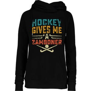 Hockey Gives Me A Zamboner Funny Hockey Womens Funnel Neck Pullover Hood