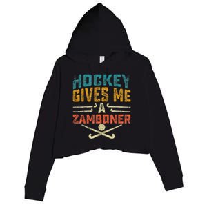 Hockey Gives Me A Zamboner Funny Hockey Crop Fleece Hoodie