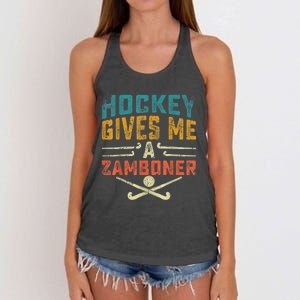 Hockey Gives Me A Zamboner Funny Hockey Women's Knotted Racerback Tank