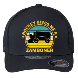 Hockey Gives Me A Zamboner Funny Hockey Fan Men Flexfit Unipanel Trucker Cap