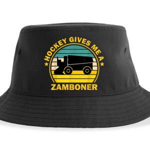 Hockey Gives Me A Zamboner Funny Hockey Fan Men Sustainable Bucket Hat