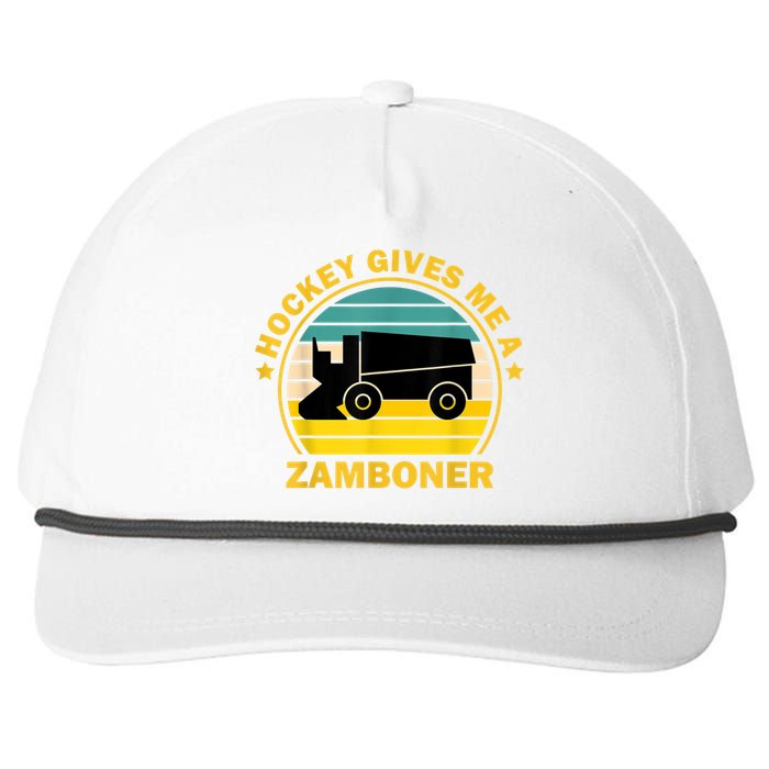 Hockey Gives Me A Zamboner Funny Hockey Fan Men Snapback Five-Panel Rope Hat