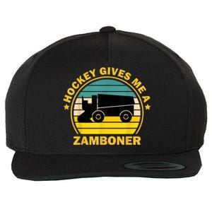 Hockey Gives Me A Zamboner Funny Hockey Fan Men Wool Snapback Cap