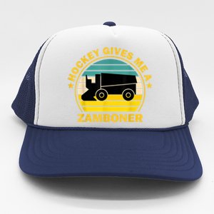 Hockey Gives Me A Zamboner Funny Hockey Fan Men Trucker Hat