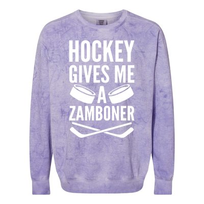 Hockey Gives Me A Zamboner Colorblast Crewneck Sweatshirt