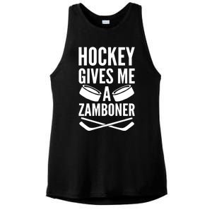 Hockey Gives Me A Zamboner Ladies PosiCharge Tri-Blend Wicking Tank