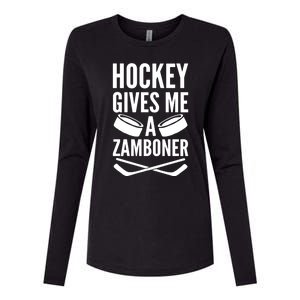 Hockey Gives Me A Zamboner Womens Cotton Relaxed Long Sleeve T-Shirt