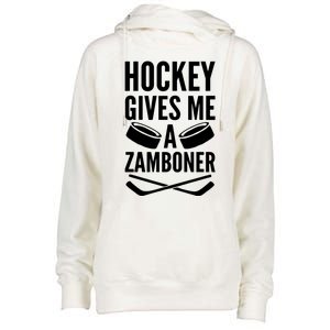 Hockey Gives Me A Zamboner Womens Funnel Neck Pullover Hood