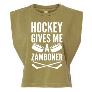 Hockey Gives Me A Zamboner Garment-Dyed Women's Muscle Tee