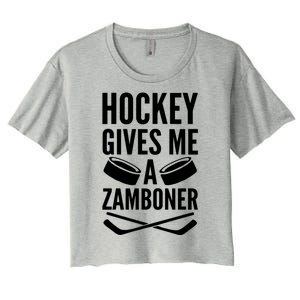 Hockey Gives Me A Zamboner Women's Crop Top Tee