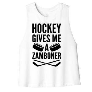 Hockey Gives Me A Zamboner Women's Racerback Cropped Tank