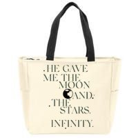 He Gave Me The Moon And The Stars Infinity Zip Tote Bag