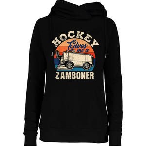 Hockey Gives Me A Zamboner Funny Hockey Fan Men Womens Funnel Neck Pullover Hood