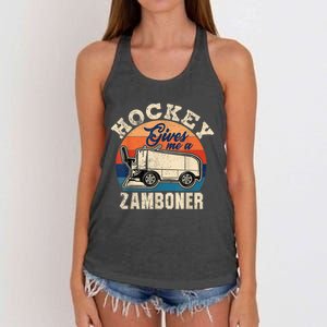 Hockey Gives Me A Zamboner Funny Hockey Fan Men Women's Knotted Racerback Tank