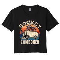 Hockey Gives Me A Zamboner Funny Hockey Fan Men Women's Crop Top Tee