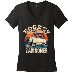 Hockey Gives Me A Zamboner Funny Hockey Fan Men Women's V-Neck T-Shirt