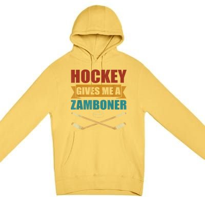 Hockey Gives Me A Zamboner Funny Hockey Fan Men Premium Pullover Hoodie