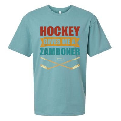 Hockey Gives Me A Zamboner Funny Hockey Fan Men Sueded Cloud Jersey T-Shirt