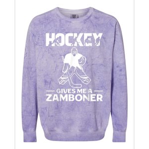 Hockey Gives Me A Zamboner Funny Ice Hockey Colorblast Crewneck Sweatshirt