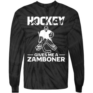 Hockey Gives Me A Zamboner Funny Ice Hockey Tie-Dye Long Sleeve Shirt