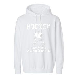 Hockey Gives Me A Zamboner Funny Ice Hockey Garment-Dyed Fleece Hoodie