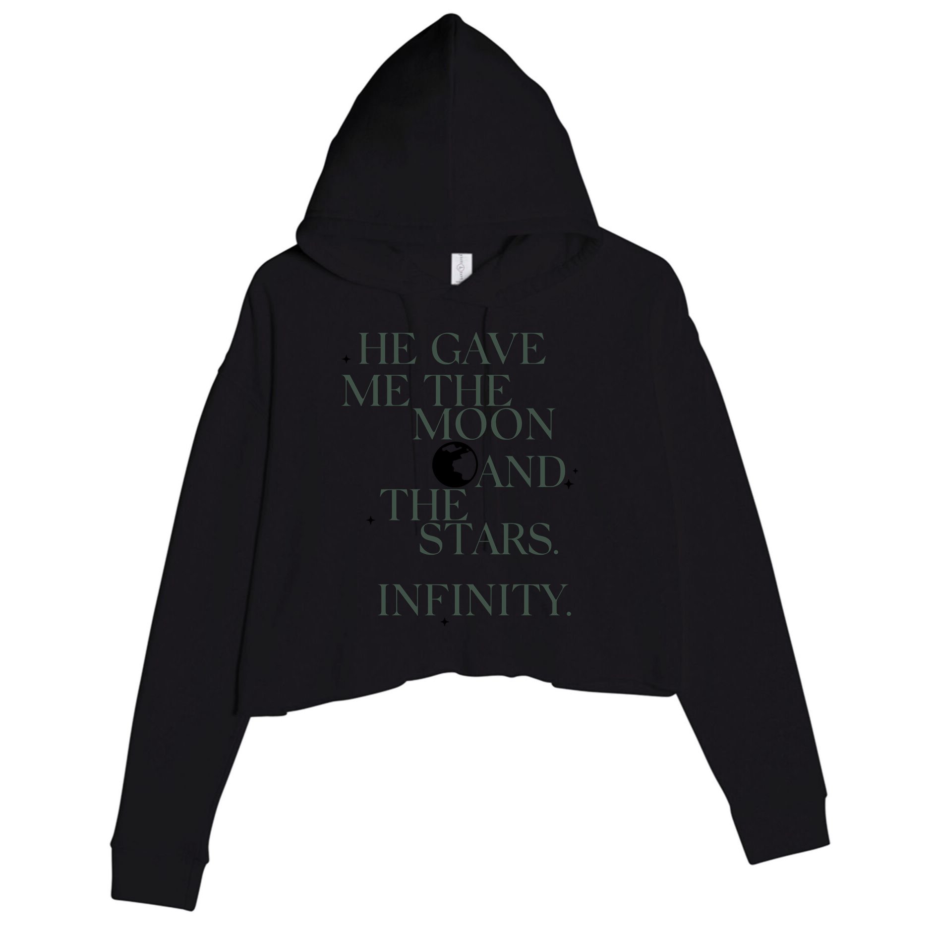He Gave Me The Moon And The Stars Infinity Crop Fleece Hoodie
