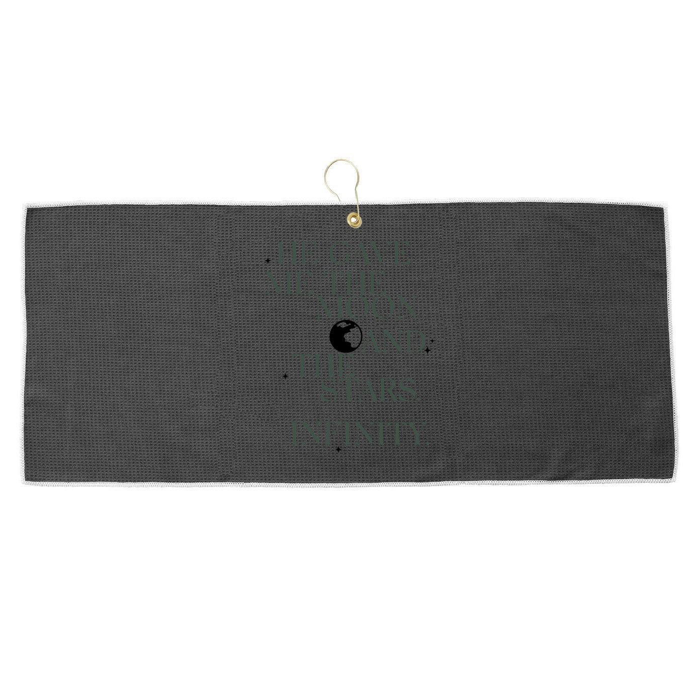 He Gave Me The Moon And The Stars Infinity Large Microfiber Waffle Golf Towel