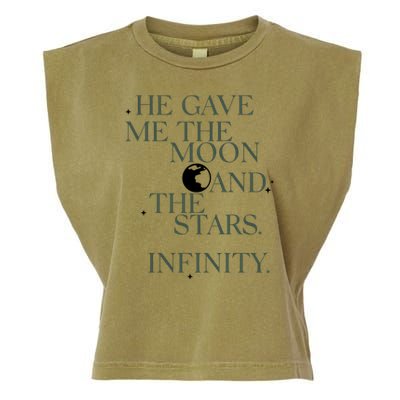 He Gave Me The Moon And The Stars Infinity Garment-Dyed Women's Muscle Tee