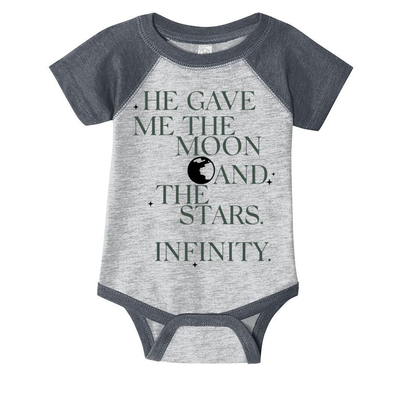 He Gave Me The Moon And The Stars Infinity Infant Baby Jersey Bodysuit