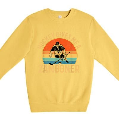 Hockey Gives Me A Zamboner Funny Hockey Premium Crewneck Sweatshirt