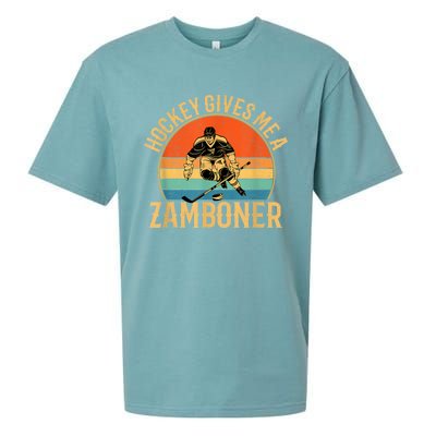 Hockey Gives Me A Zamboner Funny Hockey Sueded Cloud Jersey T-Shirt