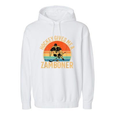 Hockey Gives Me A Zamboner Funny Hockey Garment-Dyed Fleece Hoodie