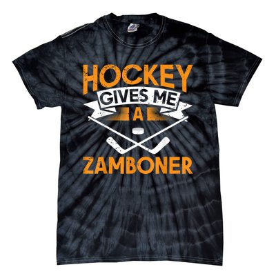 Hockey Gives Me A Zamboner Funny Ice Hockey Tie-Dye T-Shirt